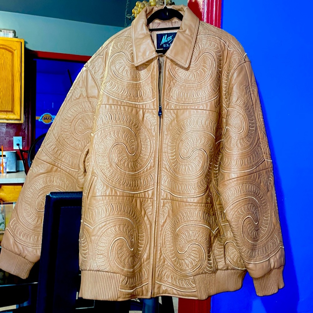 Leather  winter coat